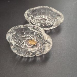 Ashtrays, trinket dish, Pinwheel Crystal, Heavy, Oval, Vintage, 1980s